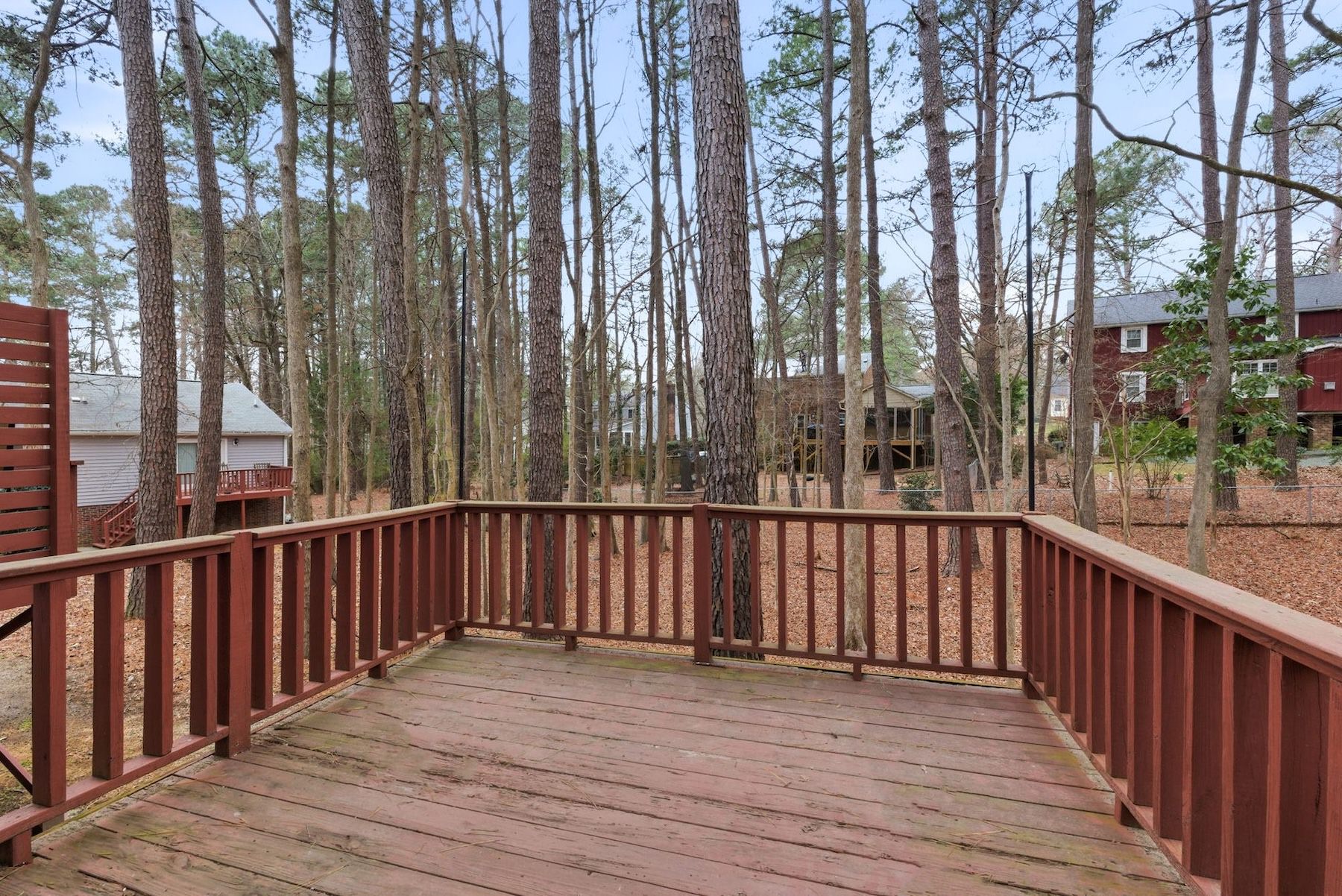 open balcony with trees