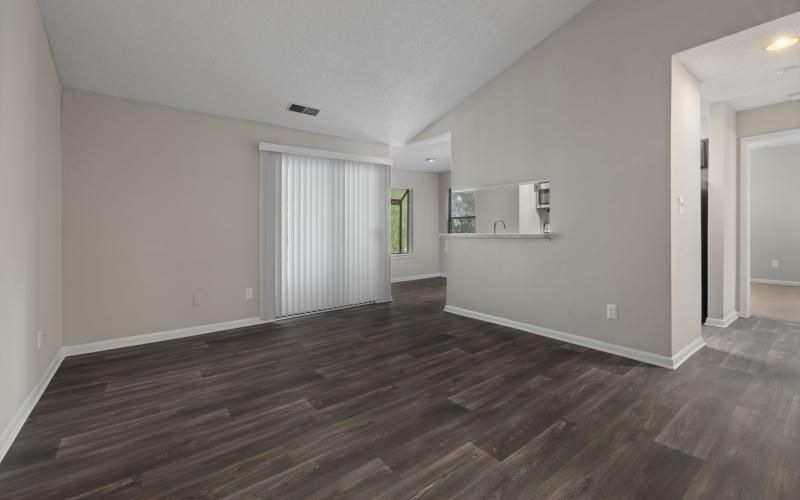 a room with a wood floor